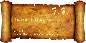 Thaler Hajnalka névjegykártya